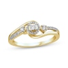 Thumbnail Image 1 of Adore Diamond Swirl Halo Engagement Ring 1/5 ct tw 10K Yellow Gold