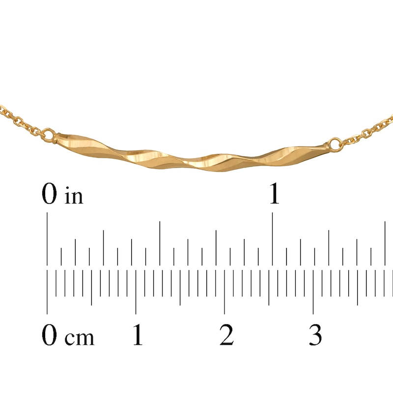 Main Image 4 of Twisted Bar Bolo Bracelet 10K Yellow Gold 9"