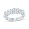 Thumbnail Image 1 of Monique Lhuillier Bliss Pear-Shaped & Round-Cut Lab-Grown Diamond Cluster Anniversary Ring 1-1/4 ct tw 18K White Gold