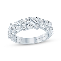 Monique Lhuillier Bliss Pear-Shaped & Round-Cut Lab-Grown Diamond Cluster Anniversary Ring 1-1/4 ct tw 18K White Gold