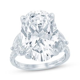 Monique Lhuillier Bliss Oval-Cut Lab-Grown Diamond Engagement Ring 11-1/3 ct tw 18K White Gold