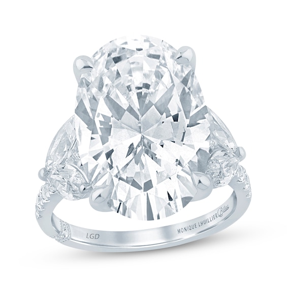 Monique Lhuillier Bliss Oval-Cut Lab-Grown Diamond Engagement Ring 11-1/3 ct tw 18K White Gold