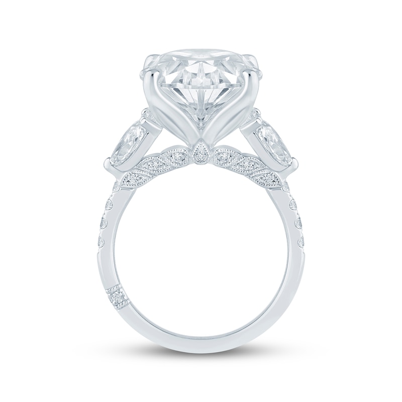 Main Image 3 of Monique Lhuillier Bliss Oval-Cut Lab-Grown Diamond Engagement Ring 11-1/3 ct tw 18K White Gold