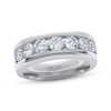 Thumbnail Image 1 of Men's THE LEO Legacy Lab-Grown Diamond Seven-Stone Channel Wedding Band 1 ct tw 14K White Gold