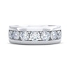 Thumbnail Image 3 of Men's THE LEO Legacy Lab-Grown Diamond Seven-Stone Channel Wedding Band 1 ct tw 14K White Gold