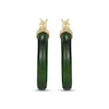 Thumbnail Image 2 of Nephrite Jade Hoop Earrings 18K Yellow Gold-Plated Sterling Silver 25mm
