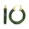 Thumbnail Image 3 of Nephrite Jade Hoop Earrings 18K Yellow Gold-Plated Sterling Silver 25mm