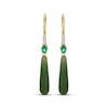 Thumbnail Image 2 of Pear-Shaped Jade, Oval-Cut Lab-Created Emerald & White Lab-Created Sapphire Drop Earrings 18K Yellow Gold-Plated Sterling Silver