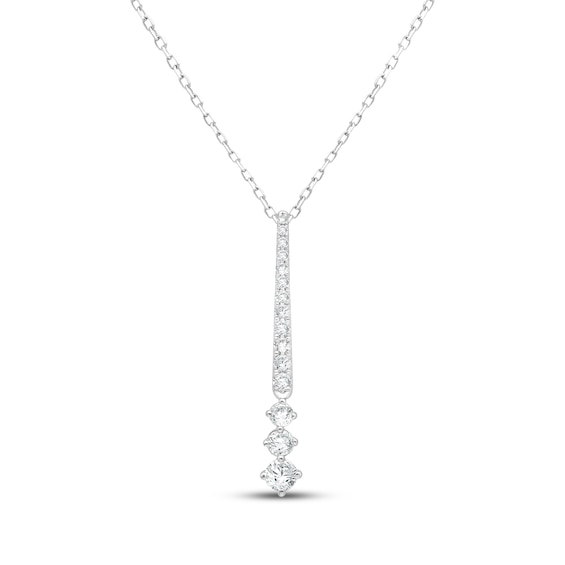 KAY Lab-Grown Diamonds Diamond Graduated Drop Necklace 1/2 ct tw 14K White Gold 18"