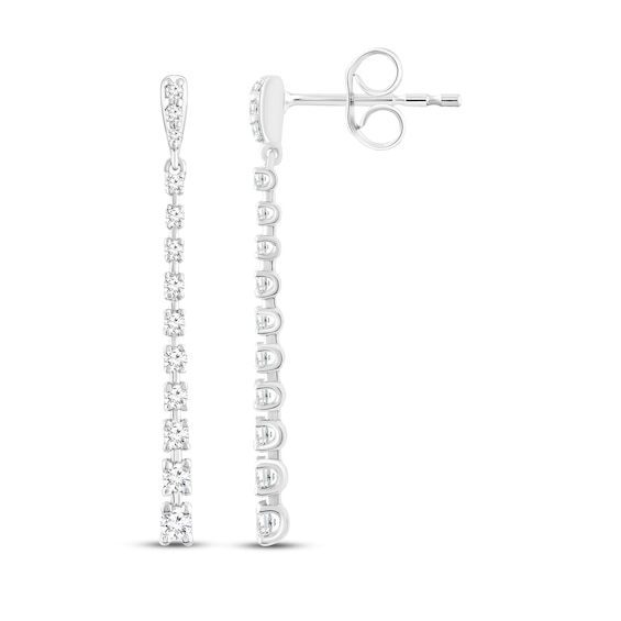 Round-Cut Diamond Drop Earrings 1/3 ct tw 10K White Gold