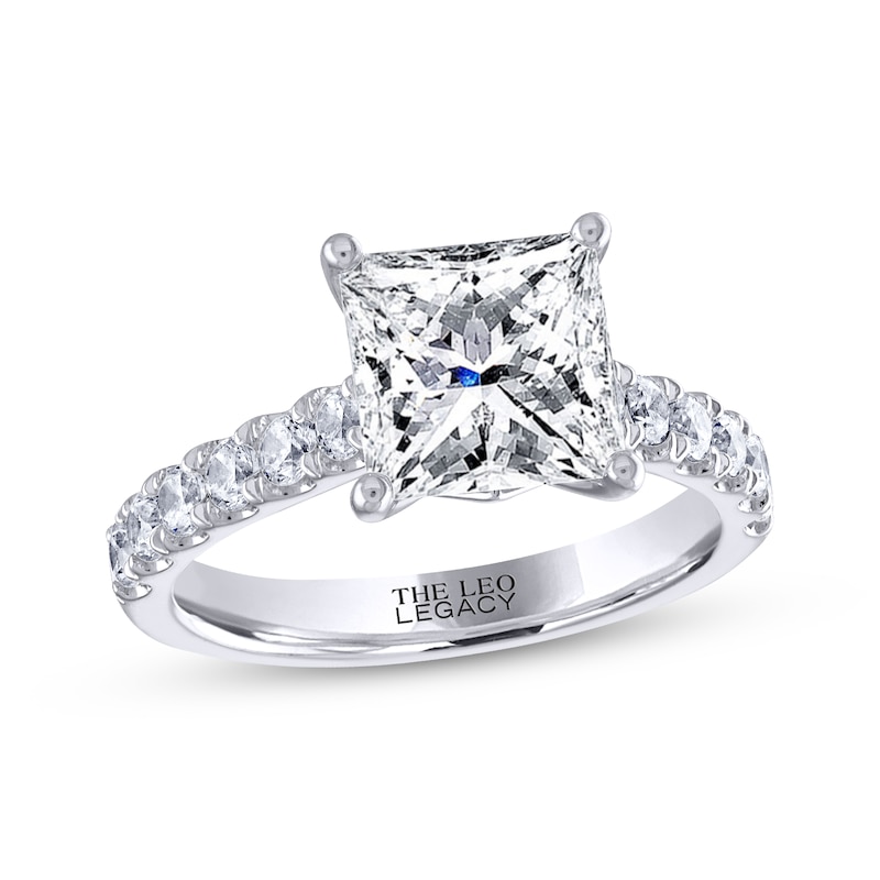Main Image 1 of THE LEO Legacy Lab-Grown Diamond Princess-Cut Engagement Ring 3-1/2 ct tw 14K White Gold