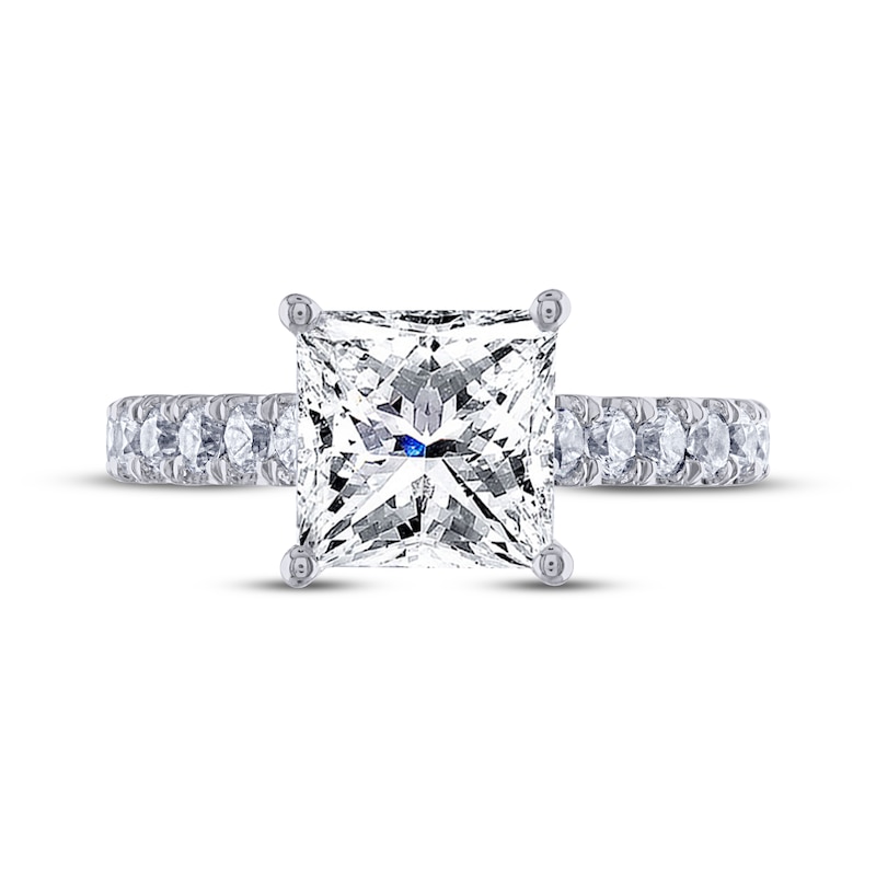 Main Image 3 of THE LEO Legacy Lab-Grown Diamond Princess-Cut Engagement Ring 3-1/2 ct tw 14K White Gold