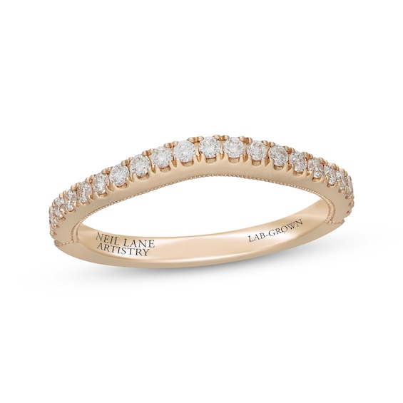 Neil Lane Artistry Lab-Grown Diamond Contour Wedding Band 1/3 ct tw 14K Yellow Gold