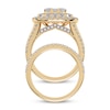 Thumbnail Image 3 of Adore Lab-Grown Diamonds Multi-Stone Cushion-Shaped Double Halo Bridal Set 3 ct tw 14K Yellow Gold
