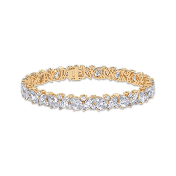 KAY Lab-Grown Diamonds Marquise, Pear & Round-Cut Tennis Bracelet 15 ct tw 14K Yellow Gold 7"