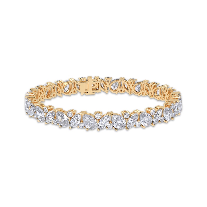 Main Image 1 of KAY Lab-Grown Diamonds Marquise, Pear & Round-Cut Tennis Bracelet 15 ct tw 14K Yellow Gold 7"