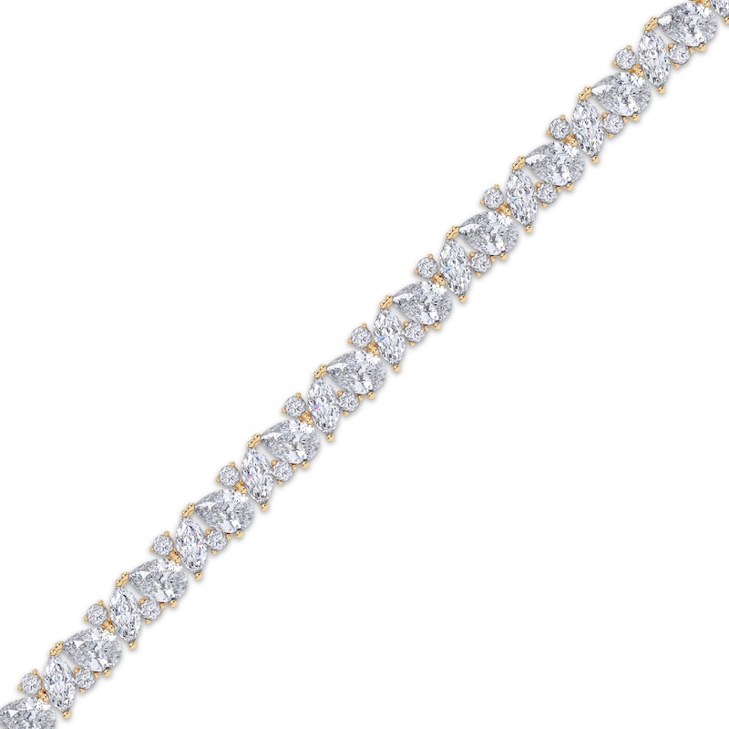 Main Image 2 of KAY Lab-Grown Diamonds Marquise, Pear & Round-Cut Tennis Bracelet 15 ct tw 14K Yellow Gold 7"