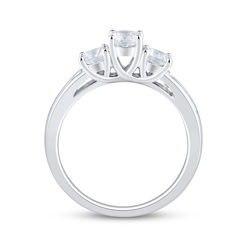 Main Image 2 of Adore Round-Cut Diamond Three-Stone Engagement Ring 1-1/2 ct tw 14K White Gold