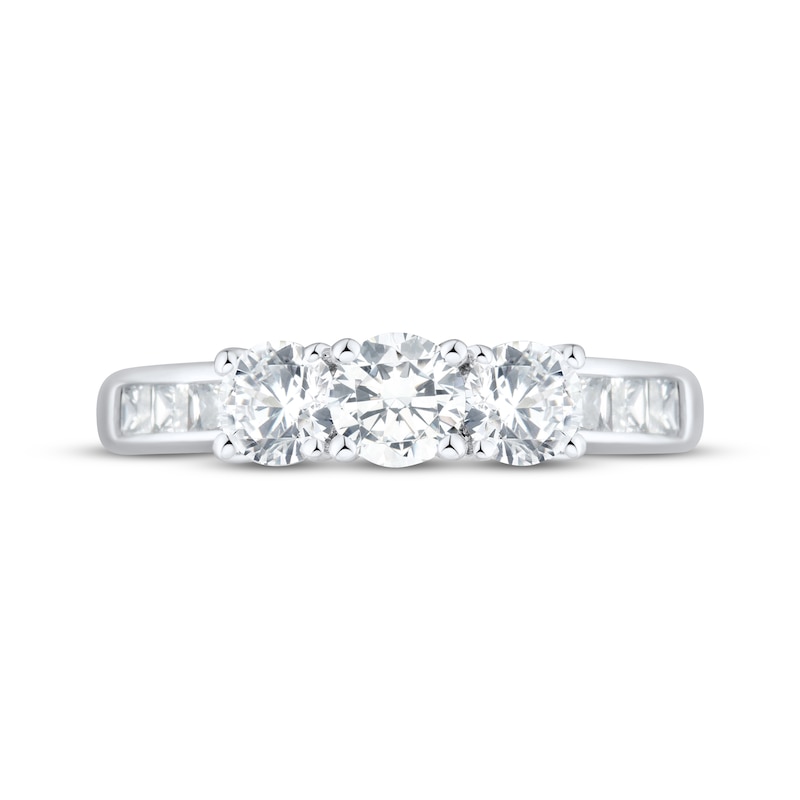 Main Image 3 of Adore Round-Cut Diamond Three-Stone Engagement Ring 1-1/2 ct tw 14K White Gold