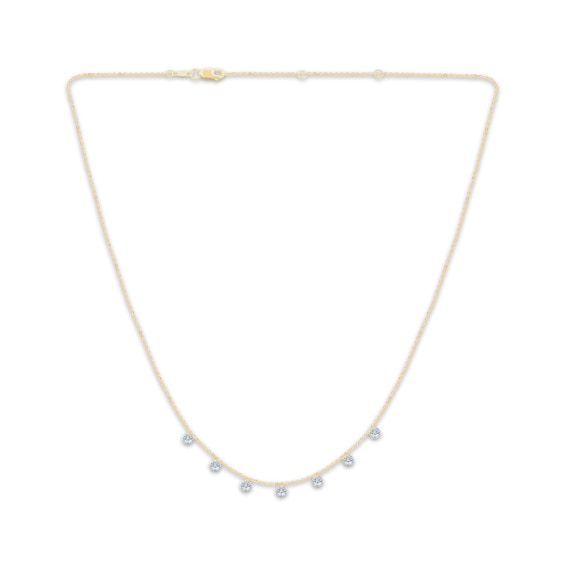 KAY Lab-Grown Diamonds Pierced Dangle Necklace 3/4 ct tw 10K Yellow Gold 18"
