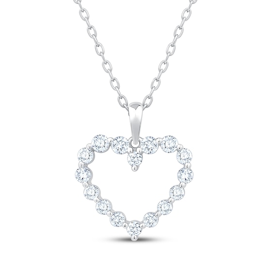 KAY Lab-Grown Diamonds Heart Outline Necklace 1/2 ct tw 10K White Gold 18"