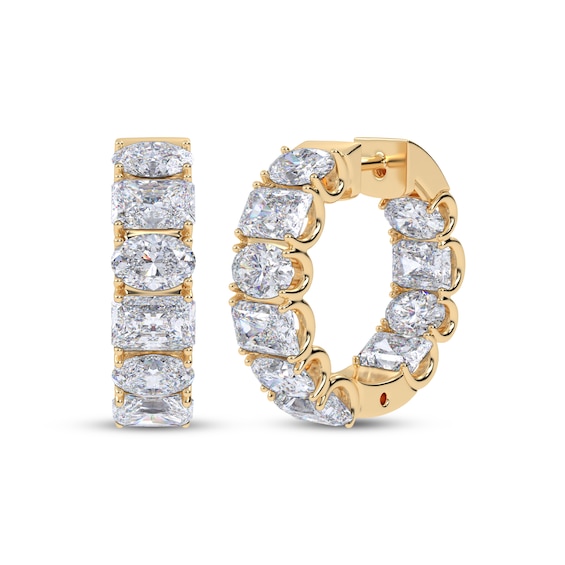 KAY Lab-Grown Diamonds Oval & Radiant-Cut Inside-Out Hoop Earrings 10 ct tw 14K Yellow Gold