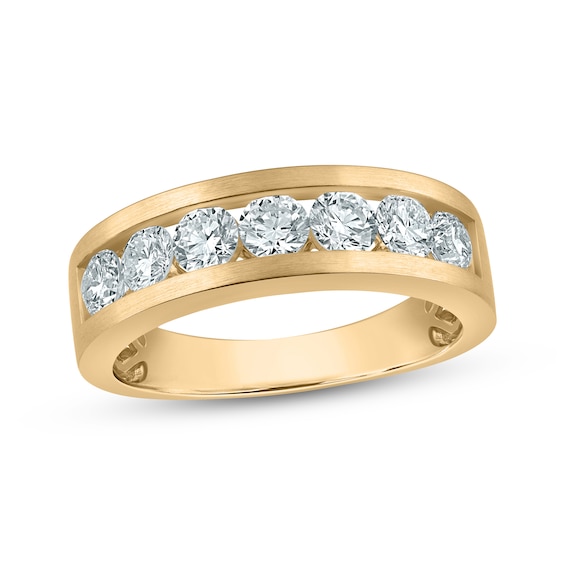 Adore Lab-Grown Diamonds Seven-Stone Wedding Band 1-1/2 ct tw 14K Yellow Gold