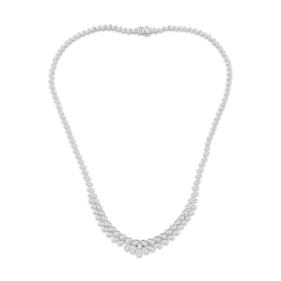 KAY Lab-Grown Diamonds Certified Pear & Marquise-Cut Riviera Necklace 15 ct tw 14K White Gold 18"