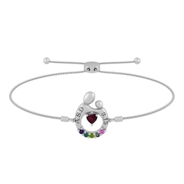 Family Color Stone Mother and Child Bolo Bracelet
