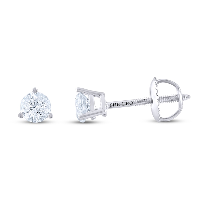 THE LEO Diamond Earrings 1/2 ct tw Round-cut 14K White Gold (I/I1)