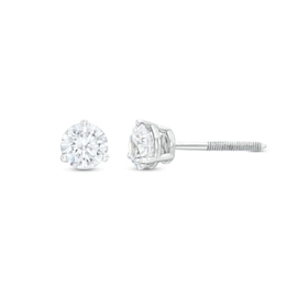 THE LEO Diamond Earrings 1 ct tw Round-cut 14K White Gold
