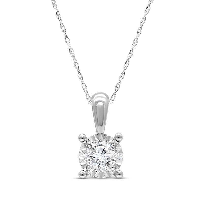 Main Image 1 of Radiant Reflections 1/4 ct tw Diamonds 10K White Gold Necklace 18" (J/I3)