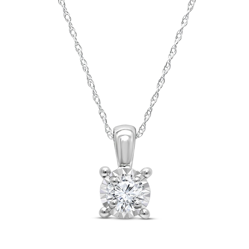Radiant Reflections Diamond Necklace 1/10 ct tw Round-cut Sterling Silver 18" (J/I3)