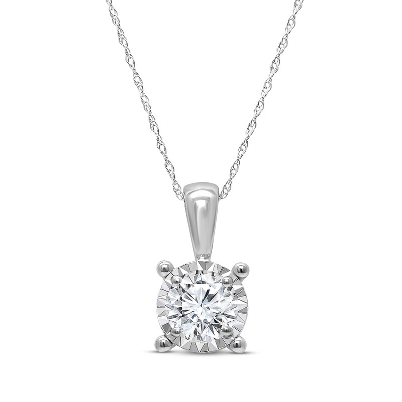 Main Image 1 of Radiant Reflections Diamond Necklace 1/2 ct tw Round-cut 10K White Gold (J/I3)