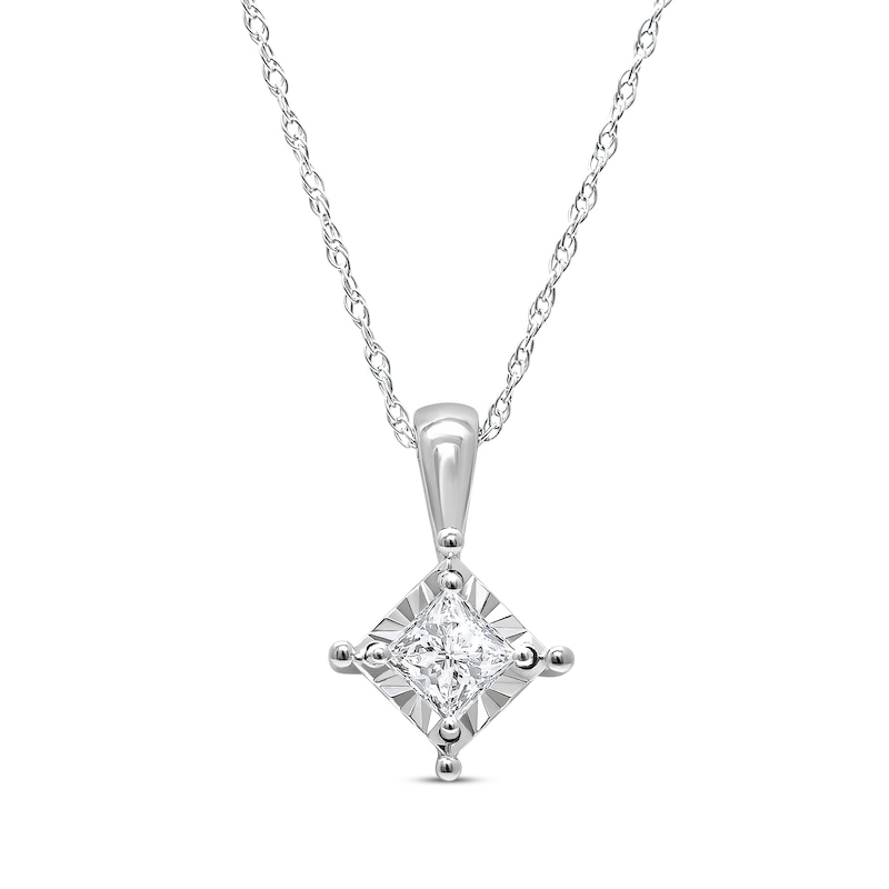 Radiant Reflections Diamond Necklace 1/10 ct tw Princess-Cut Sterling Silver 18" (J/I3)