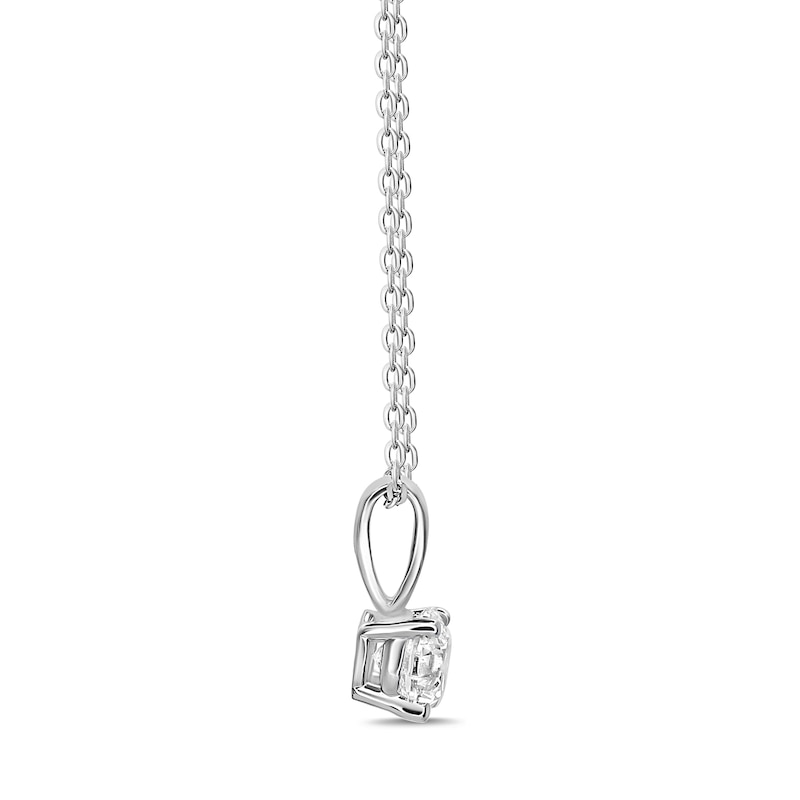 Main Image 3 of Solitaire Diamond Necklace 1/2 ct tw Round-cut 14K White Gold 18" (I/I2)