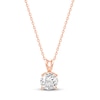 Thumbnail Image 0 of Solitaire Diamond Necklace 1 ct tw Round-cut 14K Rose Gold 18" (I/I2)
