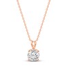Thumbnail Image 0 of Solitaire Diamond Necklace 1 ct tw Round-cut 14K Rose Gold 18" (I/I2)