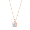 Thumbnail Image 1 of Solitaire Diamond Necklace 1 ct tw Round-cut 14K Rose Gold 18" (I/I2)