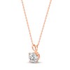 Thumbnail Image 1 of Solitaire Diamond Necklace 1 ct tw Round-cut 14K Rose Gold 18" (I/I2)