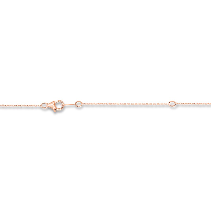 Solitaire Diamond Necklace 1 ct tw Round-cut 14K Rose Gold 18" (I/I2)