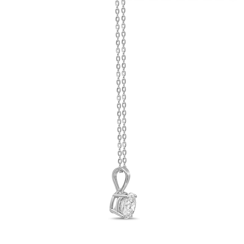 Main Image 3 of Solitaire Diamond Necklace 1 ct tw Round-cut 14K White Gold 18" (I/I2)