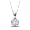 Thumbnail Image 1 of Diamond Solitaire Necklace 1/4 ct tw Round-cut 10K White Gold 18" (J/I3)