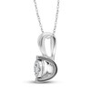 Thumbnail Image 2 of Diamond Solitaire Necklace 1/4 ct tw Round-cut 10K White Gold 18" (J/I3)