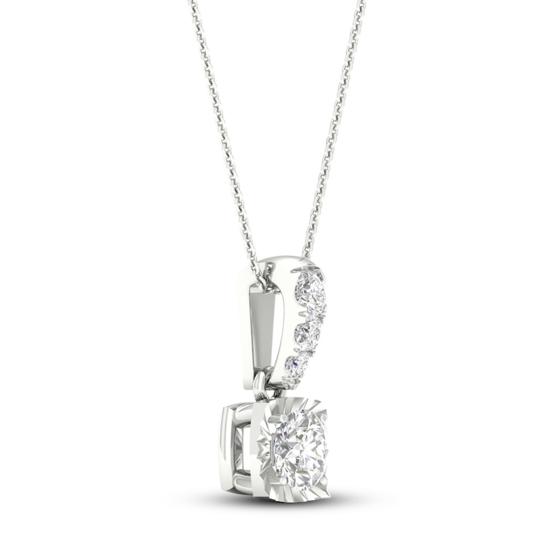Main Image 2 of Diamond Solitaire Necklace 1/3 ct tw Round-cut 10K White Gold 18" (I/I3)