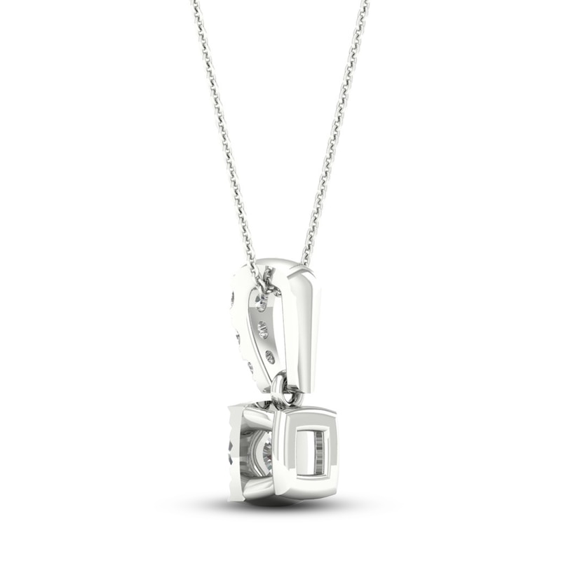 Main Image 4 of Diamond Solitaire Necklace 1/3 ct tw Round-cut 10K White Gold 18" (I/I3)