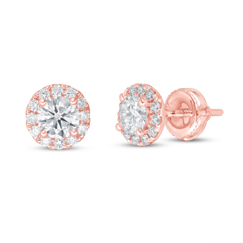 Main Image 1 of KAY Lab-Grown Diamonds Stud Earrings 1 ct tw 14K Rose Gold (F/VS2)