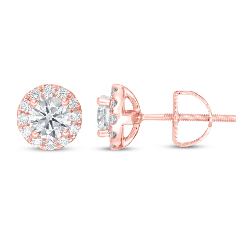 Main Image 2 of KAY Lab-Grown Diamonds Stud Earrings 1 ct tw 14K Rose Gold (F/VS2)