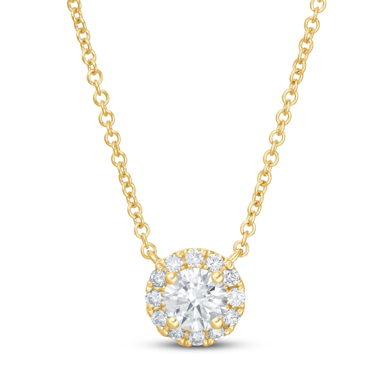 Main Image 1 of KAY Lab-Grown Diamonds Necklace 1/2 ct tw 14K Yellow Gold 19" (F/VS2)