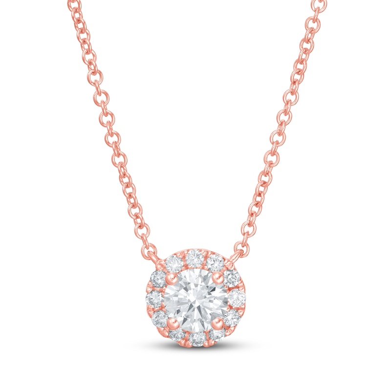 Main Image 1 of KAY Lab-Grown Diamonds Necklace 1/2 ct tw 14K Rose Gold 19" (F/VS2)